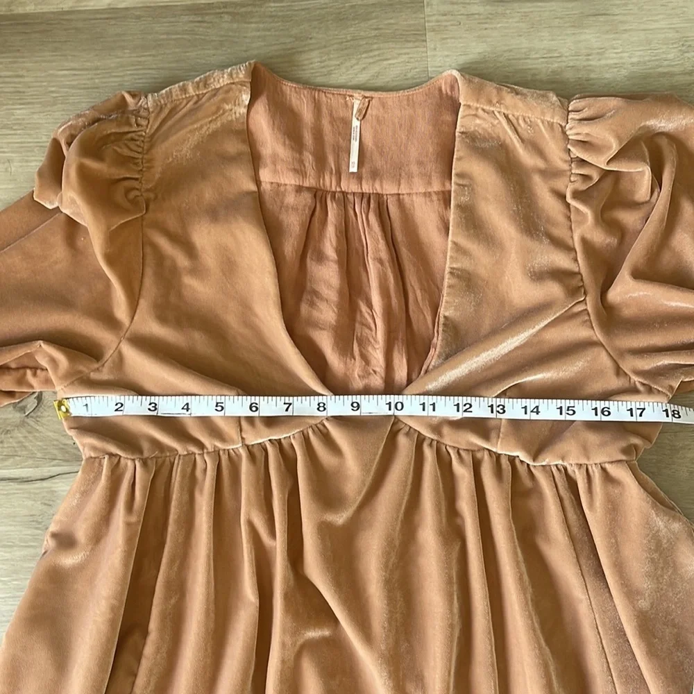 Free People Estella Velvet Flounce Minidress Sz XS - Picture 3 of 11